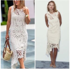 Zara Asymmetric Crochet Dress